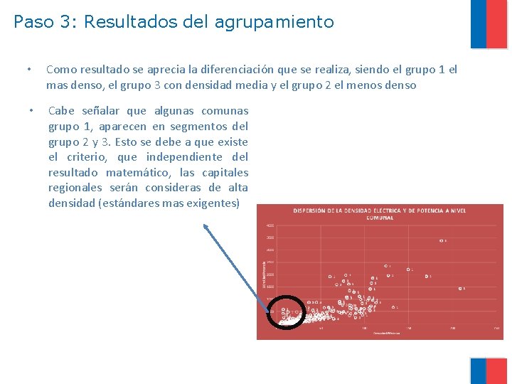 Paso 3: Resultados del agrupamiento • Como resultado se aprecia la diferenciación que se