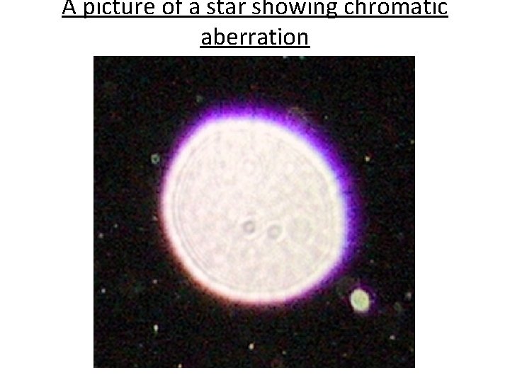 A picture of a star showing chromatic aberration 