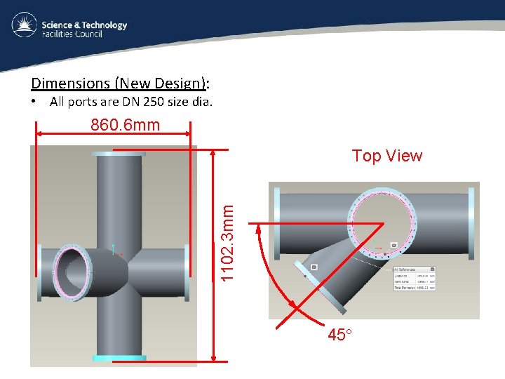 Dimensions (New Design): • All ports are DN 250 size dia. 860. 6 mm