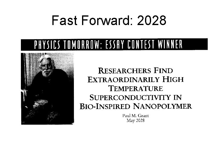 Fast Forward: 2028 