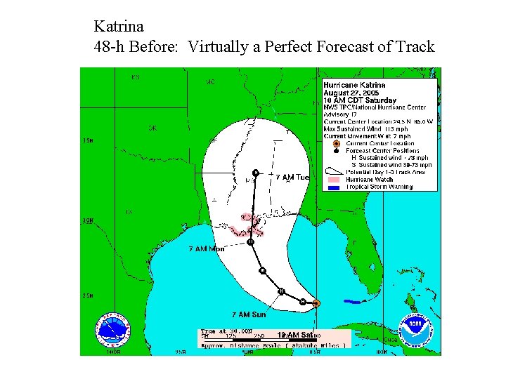 Katrina 48 -h Before: Virtually a Perfect Forecast of Track 