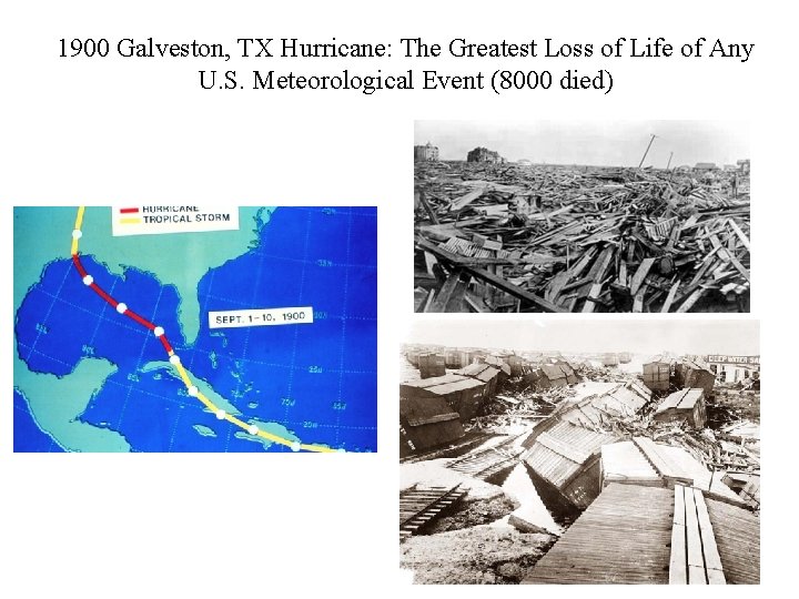 1900 Galveston, TX Hurricane: The Greatest Loss of Life of Any U. S. Meteorological