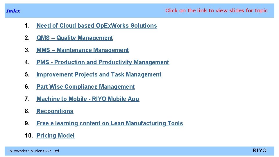 Index Click on the link to view slides for topic 1. Need of Cloud