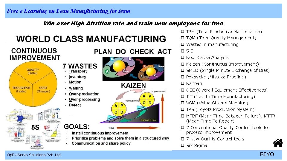 Free e Learning on Lean Manufacturing for team Win over High Attrition rate and