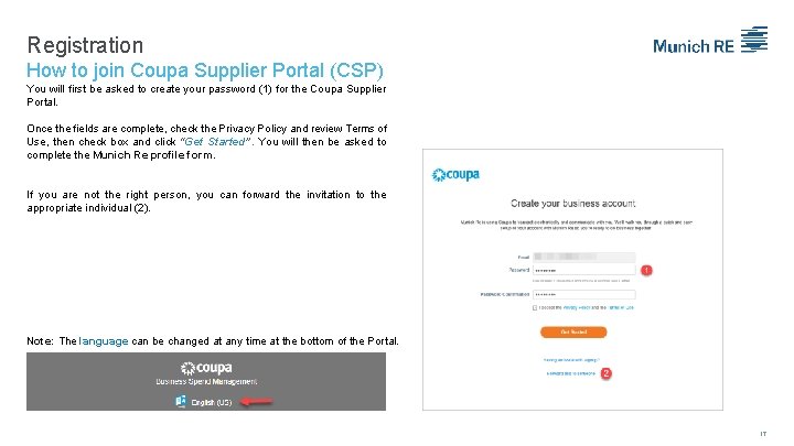 Registration How to join Coupa Supplier Portal (CSP) You will first be asked to