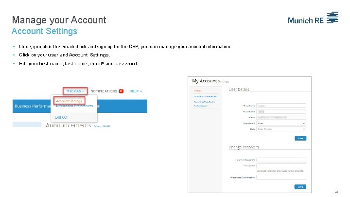 Manage your Account Settings Once, you click the emailed link and sign up for