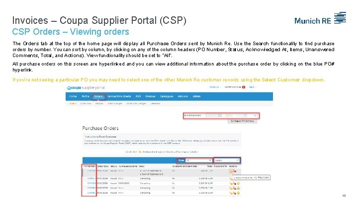 Invoices – Coupa Supplier Portal (CSP) CSP Orders – Viewing orders The Orders tab