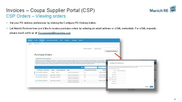 Invoices – Coupa Supplier Portal (CSP) CSP Orders – Viewing orders Set your PO