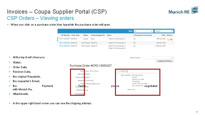 Invoices – Coupa Supplier Portal (CSP) CSP Orders – Viewing orders When you click