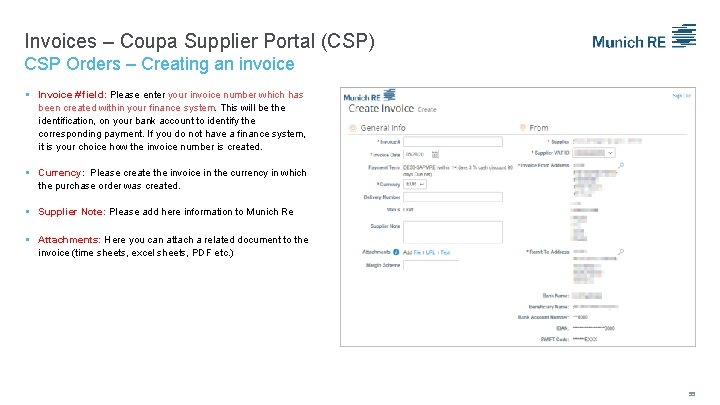 Invoices – Coupa Supplier Portal (CSP) CSP Orders – Creating an invoice Invoice #