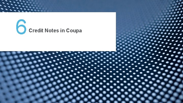 6 Credit Notes in Coupa 