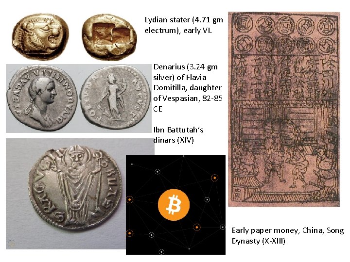 Lydian stater (4. 71 gm electrum), early VI. Denarius (3. 24 gm silver) of