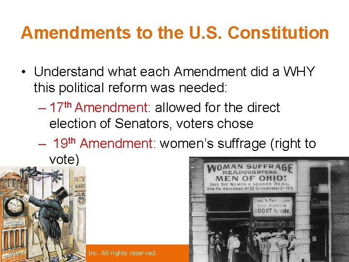 Amendments to the U. S. Constitution • Understand what each Amendment did a WHY