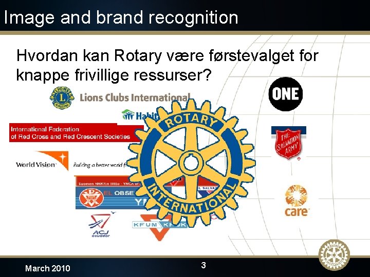 Image and brand recognition Hvordan kan Rotary være førstevalget for knappe frivillige ressurser? March