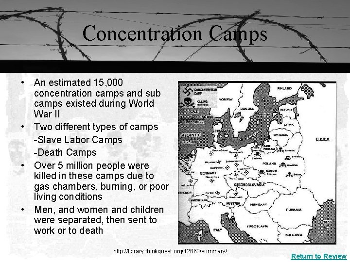 Concentration Camps • An estimated 15, 000 concentration camps and sub camps existed during