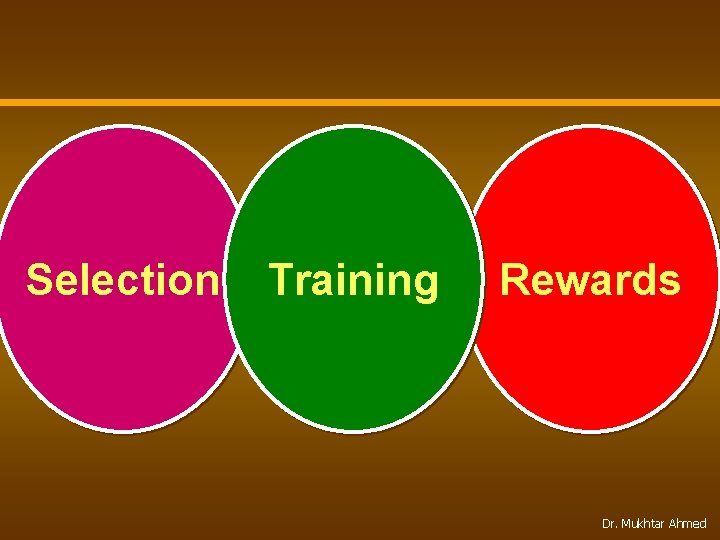 Selection Training Rewards Dr. Mukhtar Ahmed 