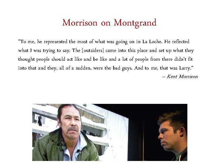 Morrison on Montgrand "To me, he represented the most of what was going on