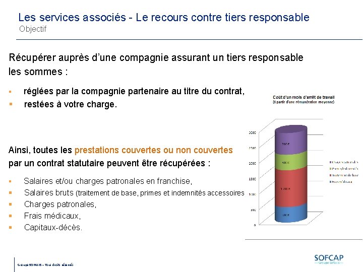 Les services associés - Le recours contre tiers responsable Objectif Récupérer auprès d’une compagnie