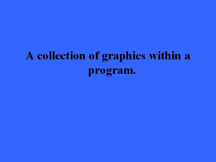 A collection of graphics within a program. 