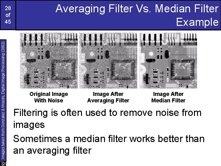 Images taken from Gonzalez & Woods, Digital Image Processing (2002) 28 of 45 Averaging