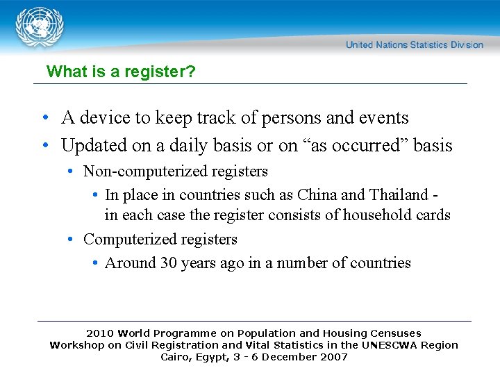 What is a register? • A device to keep track of persons and events What is a register? • A device to keep track of persons and events
