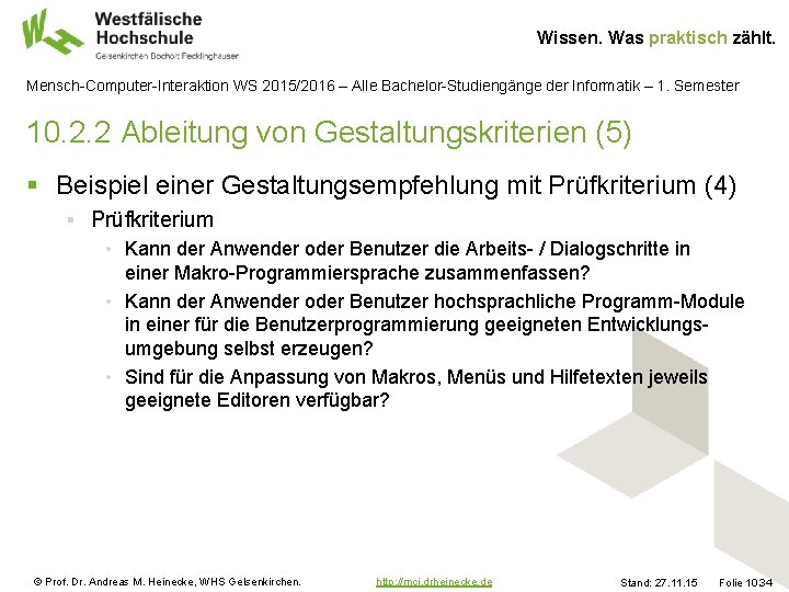 Wissen. Was praktisch zählt. Mensch-Computer-Interaktion WS 2015/2016 – Alle Bachelor-Studiengänge der Informatik – 1.