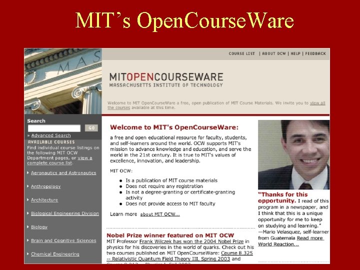 MIT’s Open. Course. Ware 