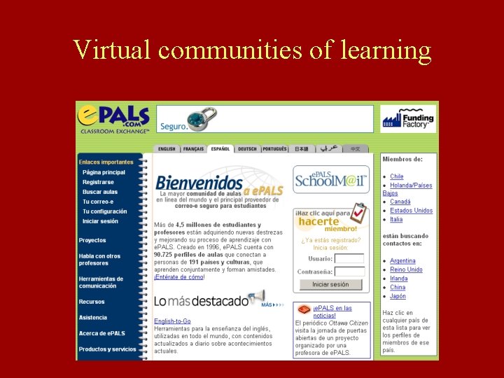 Virtual communities of learning 