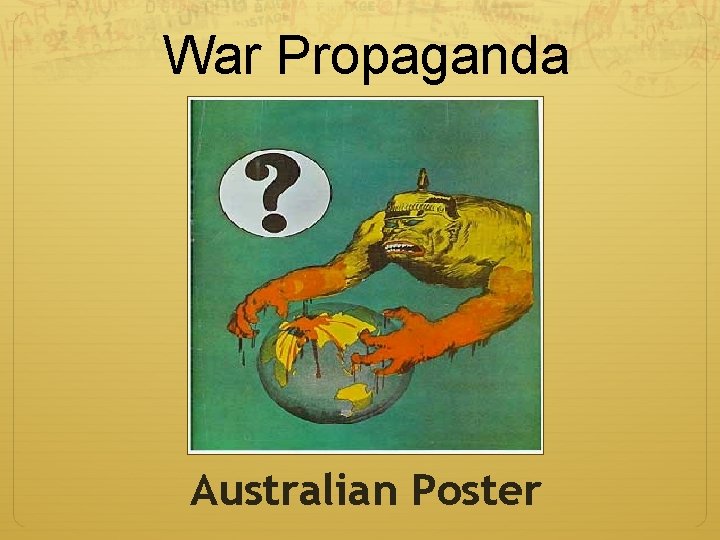 War Propaganda Australian Poster 