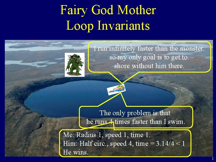 Fairy God Mother Loop Invariants I run infinitely faster than the monster. so my