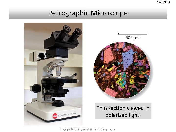 Figure A. 8 c, d Petrographic Microscope Thin section viewed in polarized light. Copyright Figure A. 8 c, d Petrographic Microscope Thin section viewed in polarized light. Copyright