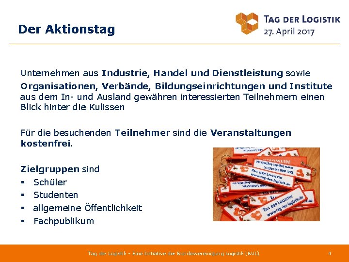 Der Aktionstag Unternehmen aus Industrie, Handel und Dienstleistung sowie Organisationen, Verbände, Bildungseinrichtungen und Institute