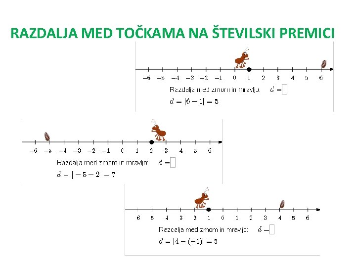 RAZDALJA MED TOČKAMA NA ŠTEVILSKI PREMICI 