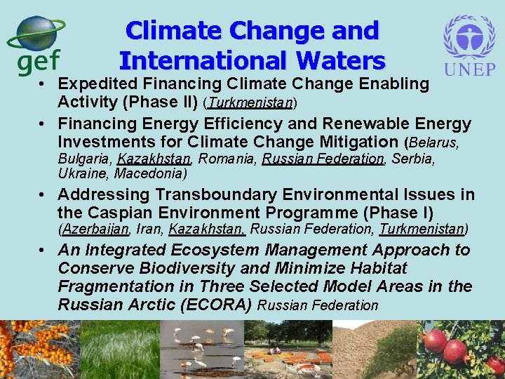 Climate Change and International Waters • Expedited Financing Climate Change Enabling Activity (Phase II)