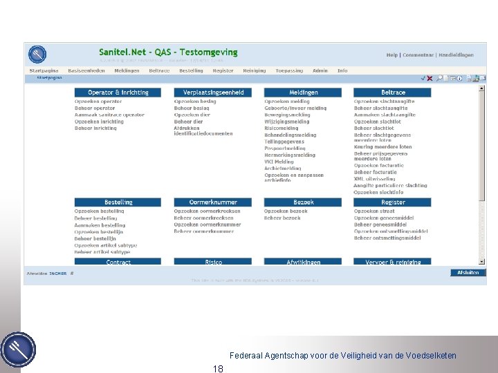 Federaal Agentschap voor de Veiligheid van de Voedselketen 18 