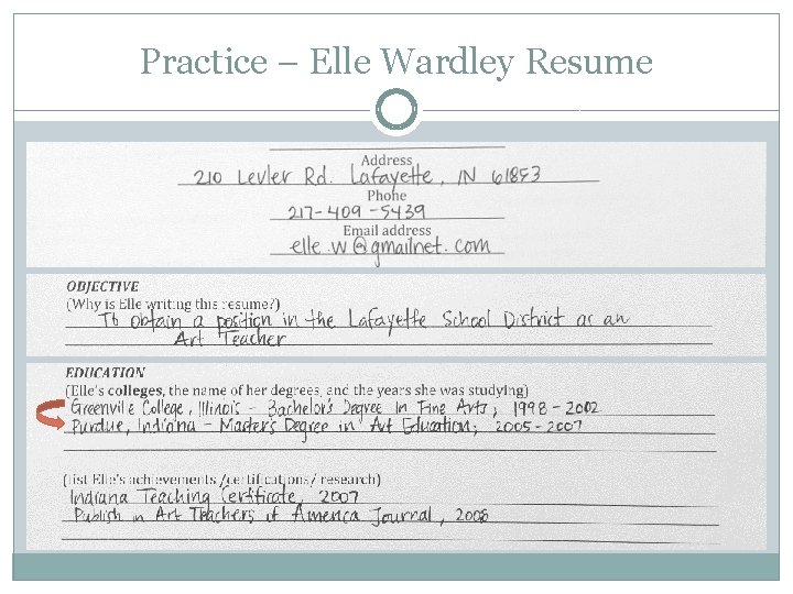 Practice – Elle Wardley Resume Practice – Elle Wardley Resume