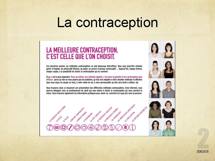 La contraception 30/05/18 