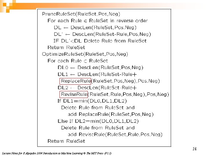 14 Lecture Notes for E Alpaydın 2004 Introduction to Machine Learning © The MIT