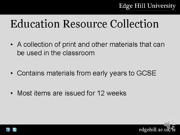 Education Resource Collection • A collection of print and other materials that can be