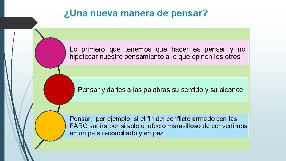 ¿Una nueva manera de pensar? Lo primero que tenemos que hacer es pensar y