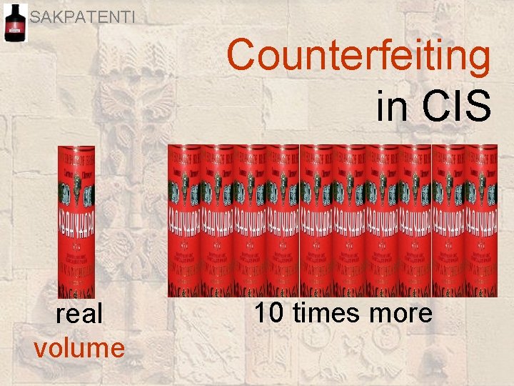 SAKPATENTI Counterfeiting in CIS real volume 10 times more 