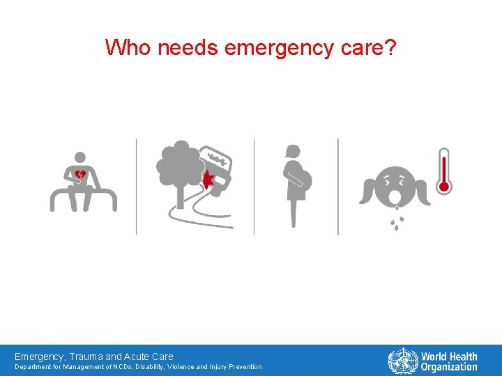 Who needs emergency care? Emergency, Trauma and Acute Care Department for Management of NCDs,