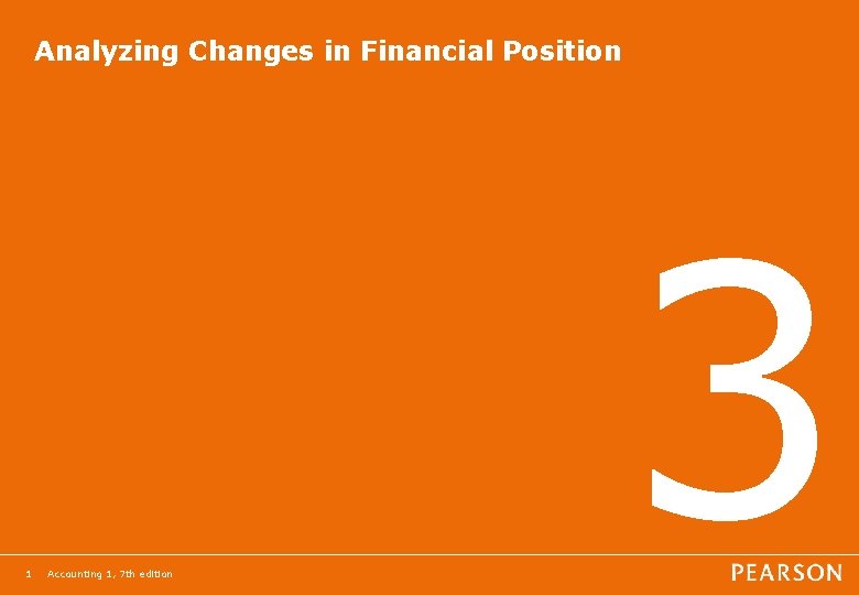 Analyzing Changes in Financial Position 1 Accounting 1, 7 th edition 3 