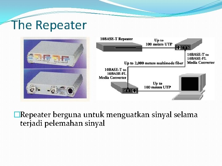 The Repeater �Repeater berguna untuk menguatkan sinyal selama terjadi pelemahan sinyal 