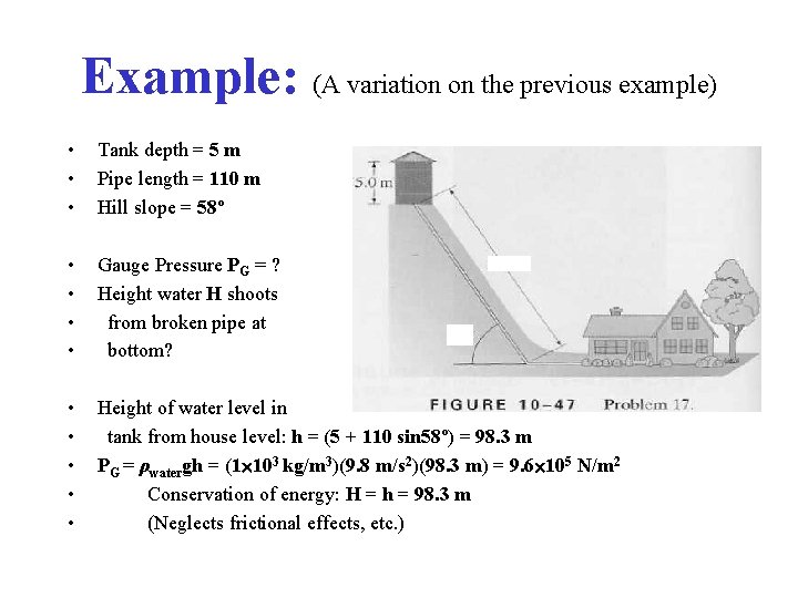 Example: (A variation on the previous example) • • • Tank depth = 5