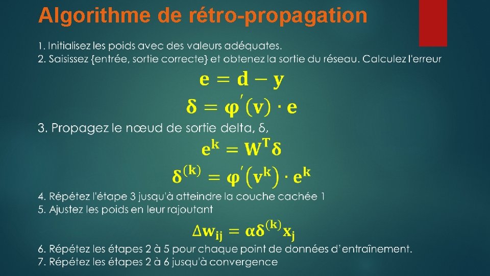 Algorithme de rétro-propagation 
