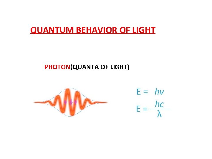 QUANTUM BEHAVIOR OF LIGHT PHOTON(QUANTA OF LIGHT) 