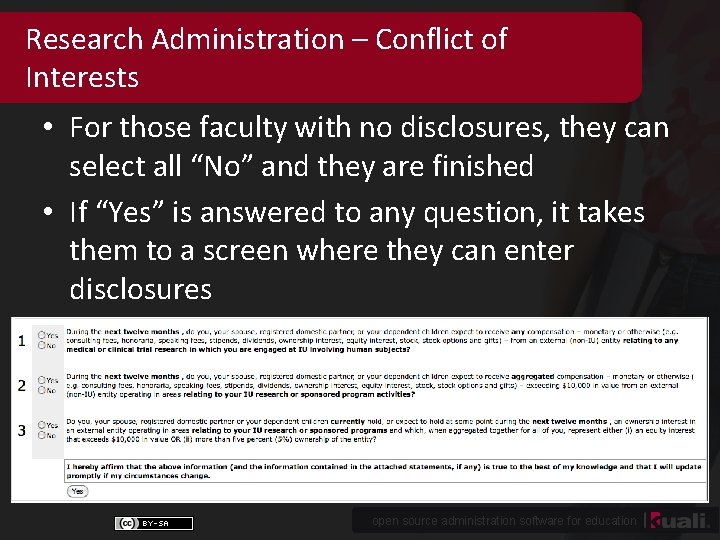 Research Administration – Conflict of Interests • For those faculty with no disclosures, they