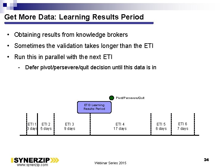 Get More Data: Learning Results Period • Obtaining results from knowledge brokers • Sometimes