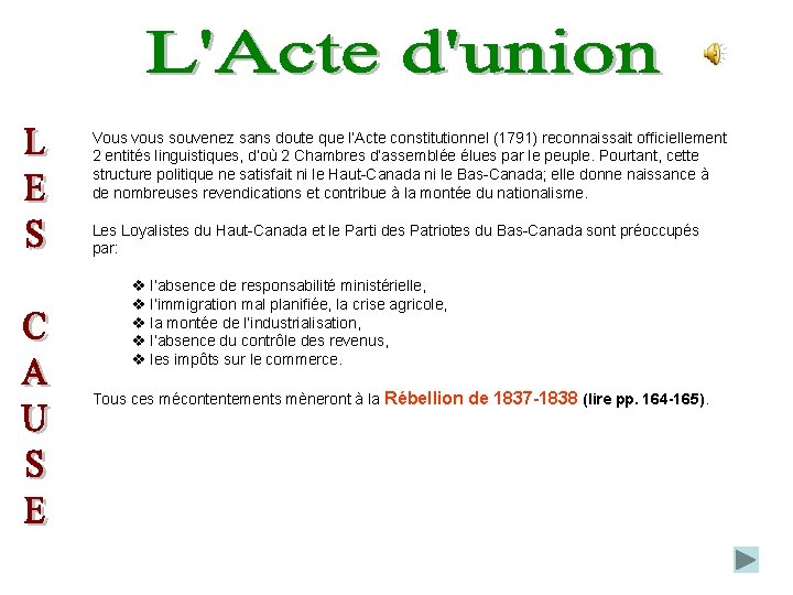 Vous vous souvenez sans doute que l’Acte constitutionnel (1791) reconnaissait officiellement 2 entités linguistiques,